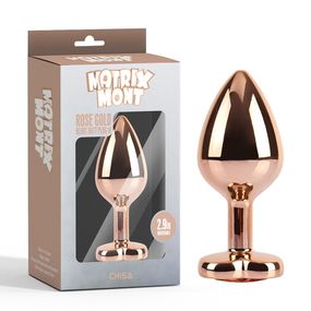 Анальна пробка золота CHISA MATRIX MONT із золотим каменем у формі серця, розмір M Sex Aura