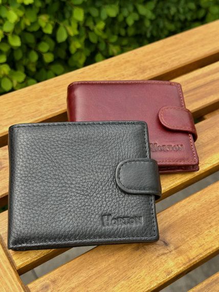 Мужской кошелек бумажник натуральная кожа черный, коричневый HORTON 208 | Зображення 8