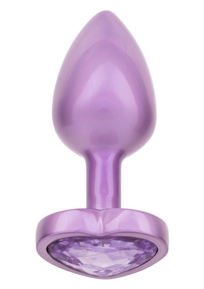 Анальная пробка CalExotics Diamond Heart Plug Small, фіолетова, 5,7 × 3,2 см Sex Aura | Зображення 2