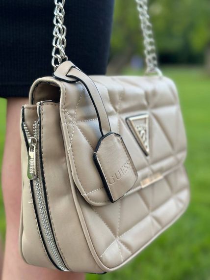 Жіноча сумка GUESS Zippy  beige | Зображення 5
