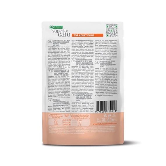Вологий корм для собак з рудою шерстю Nature's Protection Superior Care Red Coat Adult All Breed Dogs With Tuna, 70 гр | Зображення 1