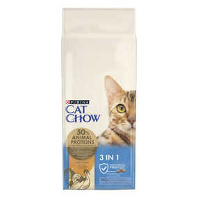 Сухой корм Purina Cat Chow Feline 3-in-1 для взрослых котов 3 в 1 с индейкой 15кг
