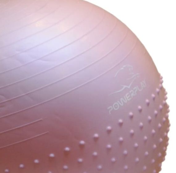 М'яч для фітнесу (фітбол) напівмасажний PowerPlay 4003 Ø65 cm Gymball Ліловий + помпа (PP_4003_65cm_Violet) | Зображення 4