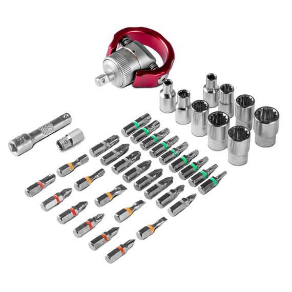 Викрутка з набором біт Trotec 40 pieces Bit and Socket Wrench Set (6200001005) | Зображення 4