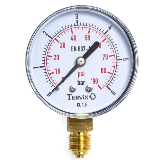 355412 манометр Tervix Pro Line 100 0-6 бар 1/2" рад.