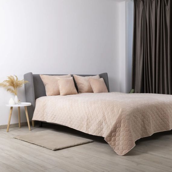 Покрывало двуспальное ТЕП Velour Ромб круглый 4-00517_22422 220х240 см пудровое | Зображення 3