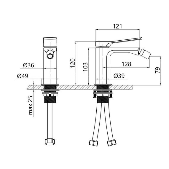 Змішувач для біде Qtap Slavonice QTSLA255CRM45921 Chrome | Зображення 1