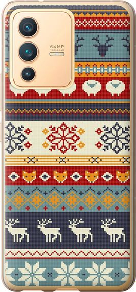 Чехол на Vivo V23 Рождественский орнамент "3303u-2642-17620"