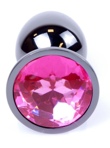 Анальний затор Boss Series - Jewellery Dark Silver PLUG Pink S, BS6400026 sexstyle | Зображення 1