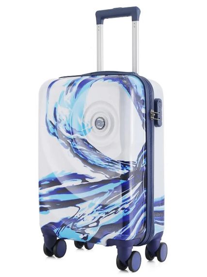 Валіза Semi Line 20" (S) White/Blue Print (T5653-1) (DAS302329)