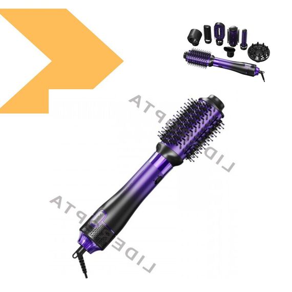 Фен-щітка стайлер XPRO V-488 Purple 8 в 1 з 8 насадками та 4 режимами (45703-V-488 PURPLE_1131) | Зображення 4