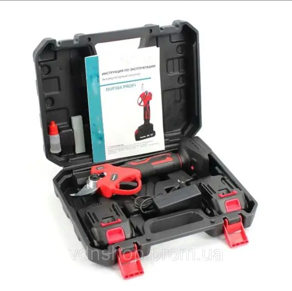 Акумуляторний секатор (24V, 5AH), АКБ секатор електричні садові ножиці червоний | Зображення 3