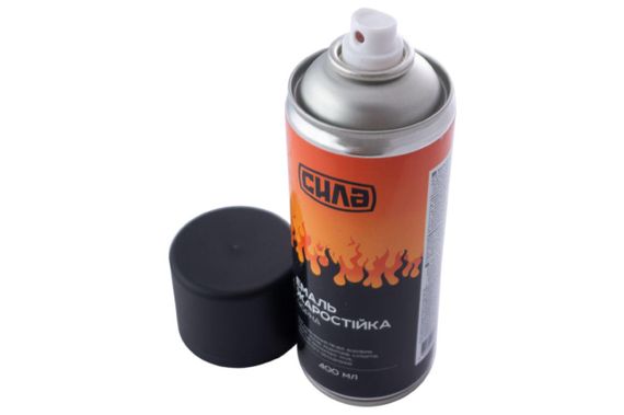 Емаль жаростійка чорна глянсова 400 мл СИЛА 951313 | Зображення 1
