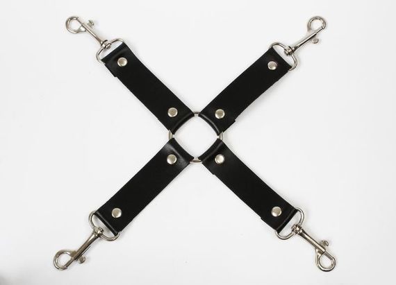 Хрестовина Feral Feelings - 4 Way Connector, натуральна шкіра, чорна | Зображення 1