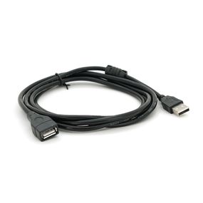 Подовжувач USB 2.0 AM/AF, 2.0m, 1 ферит, чорний Пакет Q250