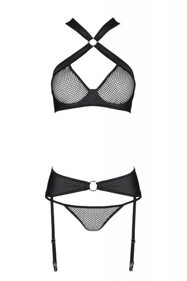 Комплект нижньої білизни в сіточку AMANDA SET black S/M - Passion sexstyle | Зображення 5