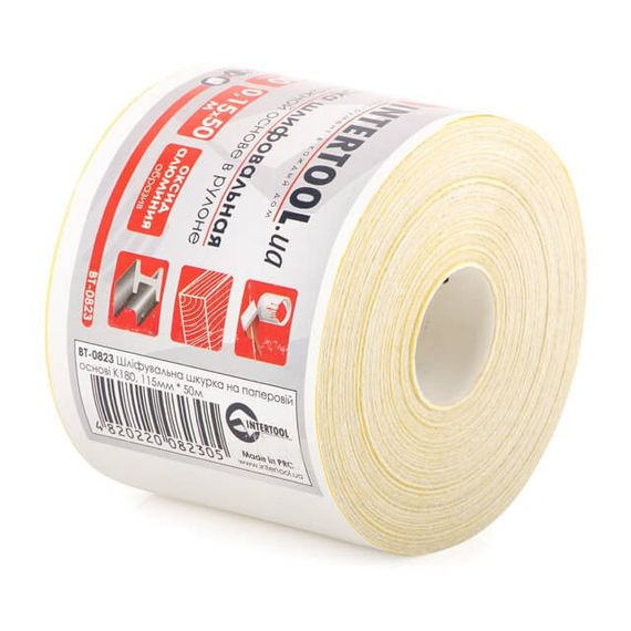 Шліфувальна шкурка на паперовій основі К180, 115мм * 50м INTERTOOL BT-0823 | Зображення 1