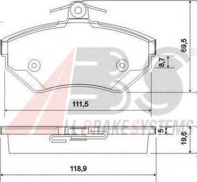 Колодка гальм. диск. AUDIVW PASSATA4 передн. (вир-во ABS) A.B.S. 37010 на AUDI A4 седан (8D2, B5)