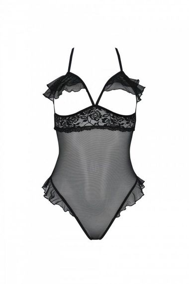 Еротичне боді Passion DOLLY BODY, XXL/XXXL, black, з відкритими чашками | Зображення 2