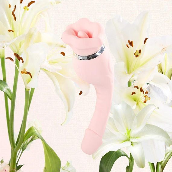 Вібратор і кліторальний стимулятор BeYourLover Devil Flower із функцією всмоктування, рожевий, 24,3 × 3,7 см Sex Aura | Зображення 3