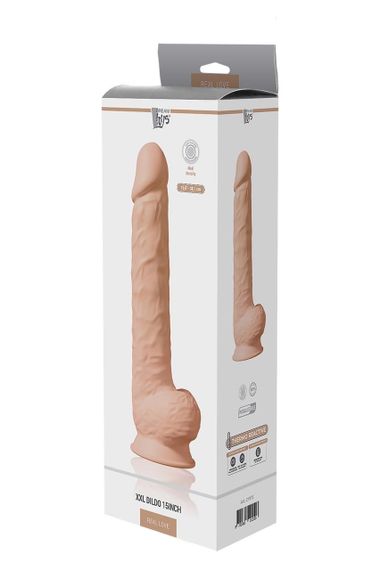 Фалоімітатор гігантський реалістичний Dreamtoys Real Love на присосці з мошонкою, бежевий Sex Aura | Зображення 5