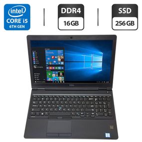 Ноутбук Б-клас Dell Latitude 5580 / 15.6" (1920x1080) IPS / Intel Core i5-6300U (2 (4) ядра по 2.4 - 3.0 GHz) / 16 GB DDR4 / 256 GB SSD / Intel HD Graphics 520 / WebCam / Windows 10 Pro б/в