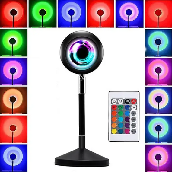 Лампа з ефектом заходу сонця, Світильник на 16 кольорів з пультом   знижка | Зображення 4