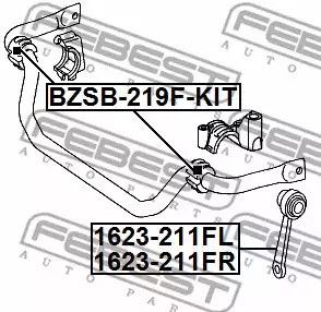 Втулка стабілізатора (к-кт) MB E-Class 01-09, FEBEST (BZSB219FKIT) | Зображення 3