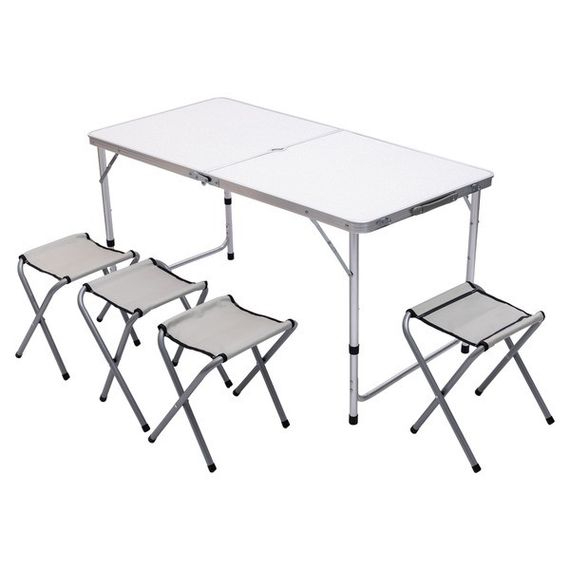 Туристичний складний набір меблів (стіл + 4 стільці)