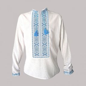 Рубашка Украинская вышиванка 583 цвет белый размер XL/XXL