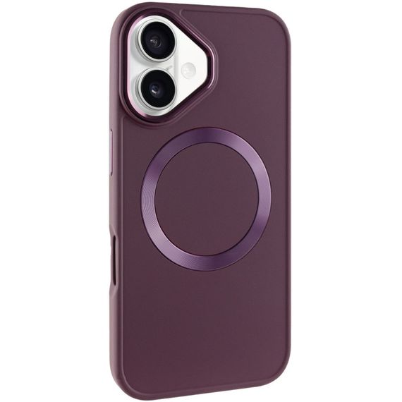 TPU чехол Bonbon Metal Style with MagSafe для Apple iPhone 16 (6.1") Бордовый / Plum