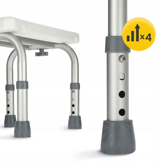 Сходинка-табурет 4FIZJO для ванної та душу, регульована White/Grey (P-5905973403429) | Зображення 3