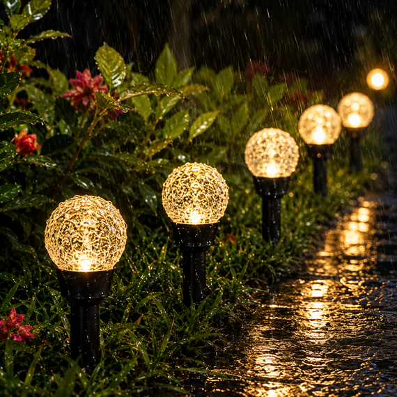 Садовий світильник garden light з сонячною панеллю / Кулясті ліхтарі для саду з бульбашками Solar / Світлодіодна LED-гірлянда для саду | Зображення 4