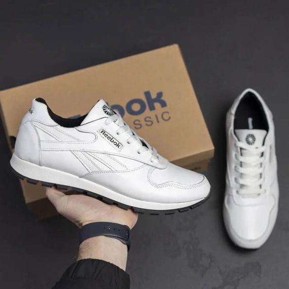 Кросівки демісезонні шкіряні  Reebok білі | Зображення 1
