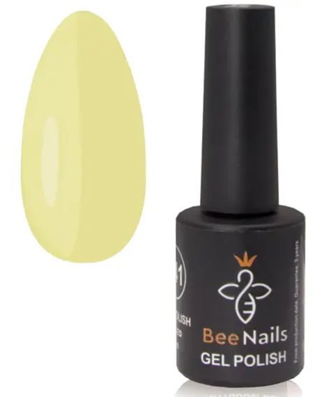 Гель-лак для нігтів Bee Nails 061 (блідо-жовтий) 8мл | Зображення 1