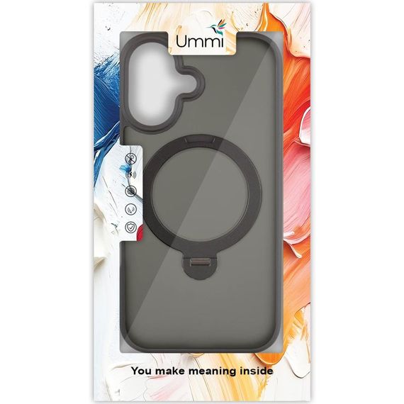 Чохол Ummi Colorful with Magnetic Fit HQ Ring для Apple iPhone 16 (6.1") Black | Зображення 5