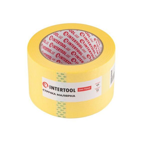 Стрічка малярська 72 мм, 40 м, жовта INTERTOOL DM-7240 | Зображення 1