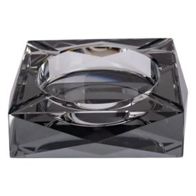 Скляна попільничка для сигарет 13х13х4 см попільничка квадратна настільна Сіра HP-4-131