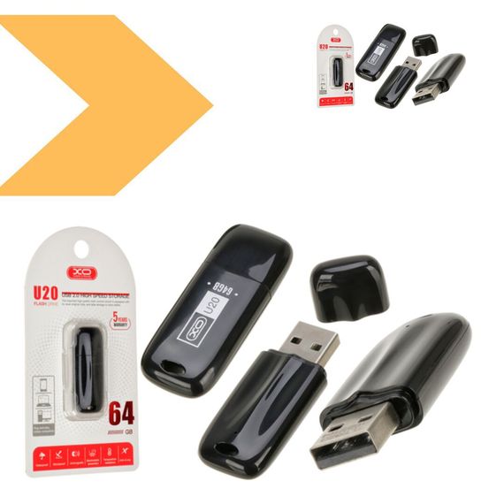 Флеш-пам'ять XO U20 USB 2.0 64ГБ чорна (MAW-41338_220) | Зображення 1
