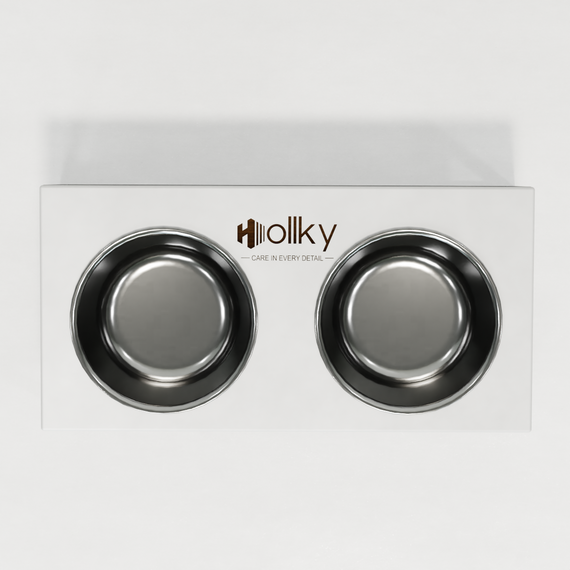 Миски на подставке для средних собак и больших котов Hollky Base M (2 × 0,95 л) BM-422110-GRWH | Зображення 3