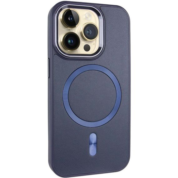 Шкіряний чохол SnapCase with MagSafe для Apple iPhone 15 Pro Max (6.7") Dark Blue