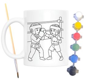Набір для творчості кружка розмальовка Боксер 330 мл біла (КР0117)