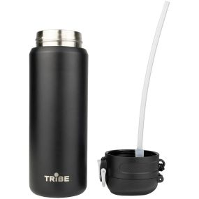 Термокухоль сталевий 600 мл Tribe Urban black для гарячих і холодних напоїв стильний і зручний для офісу та активного відпочинку