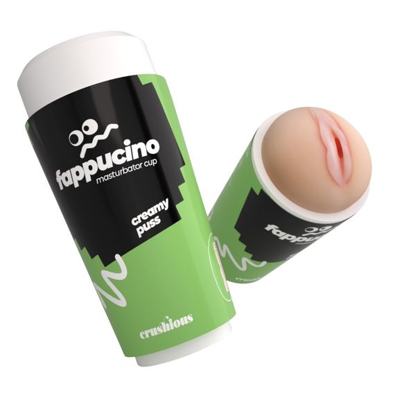 Портативний мастурбатор вагіна CRUSHIOUS FAPPUCINO у вигляді стаканчика кави, з кришкою Sex Aura