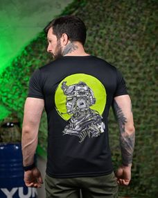 Тактична потоотводна футболка Soldier black ПП7619