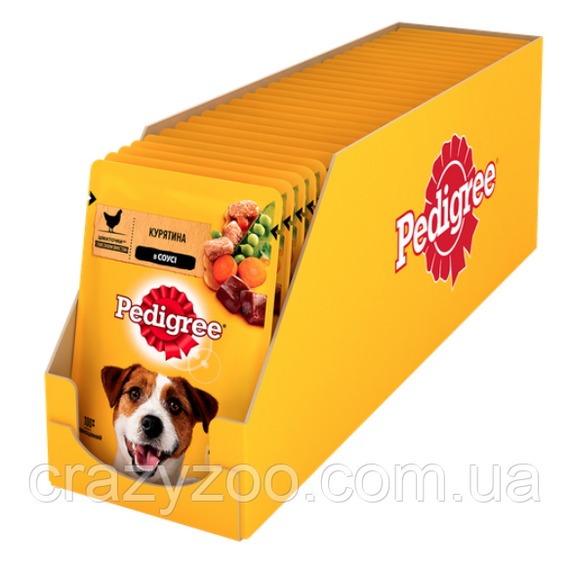 Влажный корм для собак Pedigree с курицей и овощами в соусе 100 г 167238 | Зображення 1