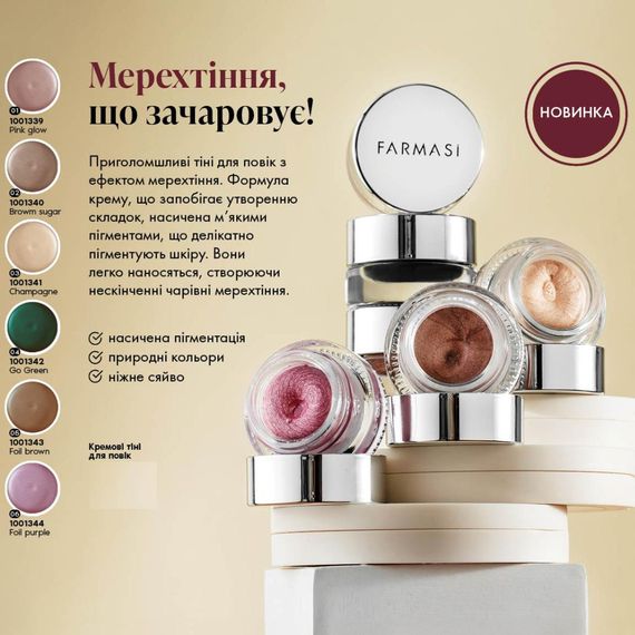 Кремовые тени для век Farmasi Go Green 3 г | Зображення 5