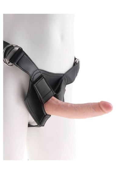 Страпон реалістичний Pipedream King Cock Strap-On з кільцевим кріпленням, на трусиках, бежевий Sex Aura