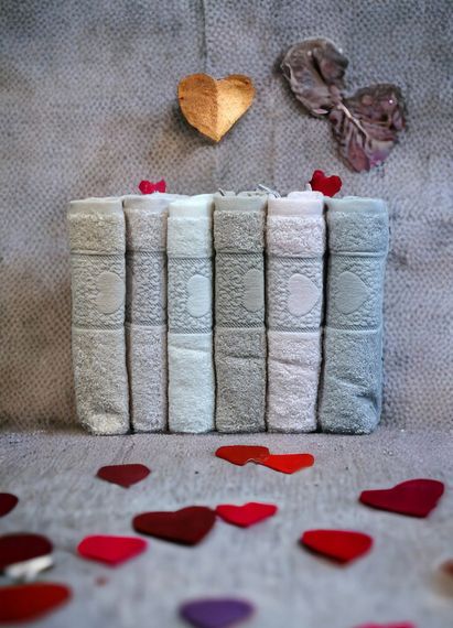 Набор бамбуковых полотенец 50х90 см Pupilla Love лицевых 6 шт. | Зображення 1