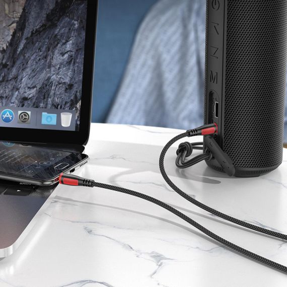 Аудiо-кабель BOROFONE BL14 AUX audio cable(L=1M) Black | Зображення 4